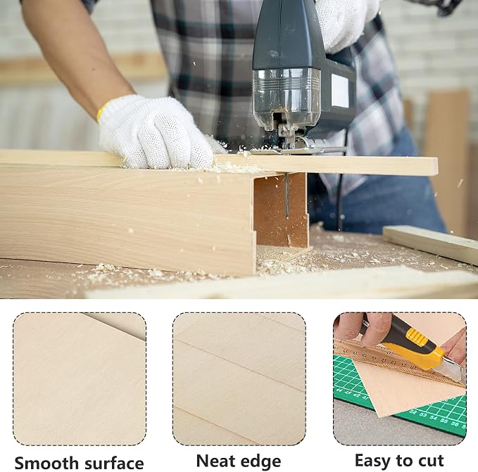 Unfinished Wood Board - 100Pcs 3 x 3in Blank Natural Slices Wood Square for DIY Crafts Painting, Scrabble Tiles, Coasters, Pyrography, Decorations