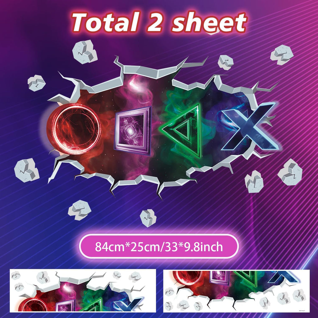 TOARTi 3D Gamer Wall Stickers Gaming Wall Sticker for Boys Bedroom Xbox Playroom Wall Stickers for Teens Video Game Wall Decals for Kids Bedroom Accessories Nursery Decoration Gift