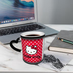 Tinwyde Anime Kitty Cat Mug Coffee Travel Mugs Novelty Heat Color Changing Mug Magic Galaxy Starry Ceramic Tea Cups Gift
