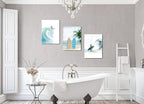 Enartly Surf Pictures Ocean Beach Wall Art Coastal Prints Seascape Canvas Vocation Modern Tropical Palm Tree Paintings Artwork Framed for Bathroom Living Room Bedroom Office Home Decor 12"x16"x3