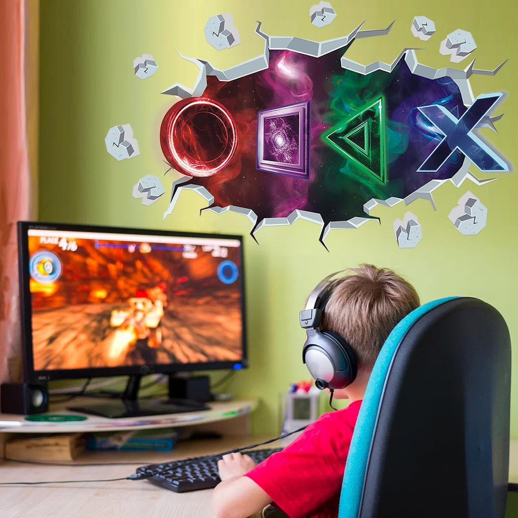 TOARTi 3D Gamer Wall Stickers Gaming Wall Sticker for Boys Bedroom Xbox Playroom Wall Stickers for Teens Video Game Wall Decals for Kids Bedroom Accessories Nursery Decoration Gift