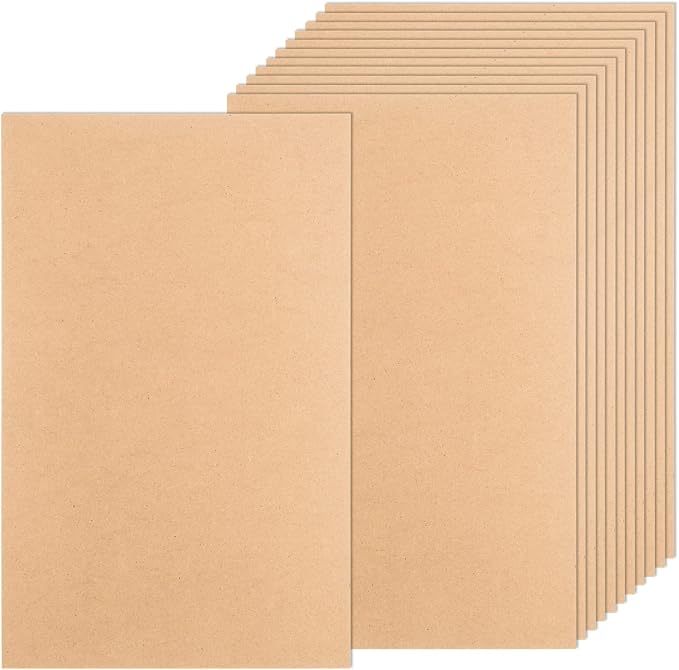 12 Pack MDF Wood Board 12x19x1/8 Inch-3 mm Thick Unfinished Medium Density Fiberboard Wood Art Canvas Boards Wooden Blocks Chipboard Panels for DIY Craft, Laser Projects, Wood Burning, Engraving