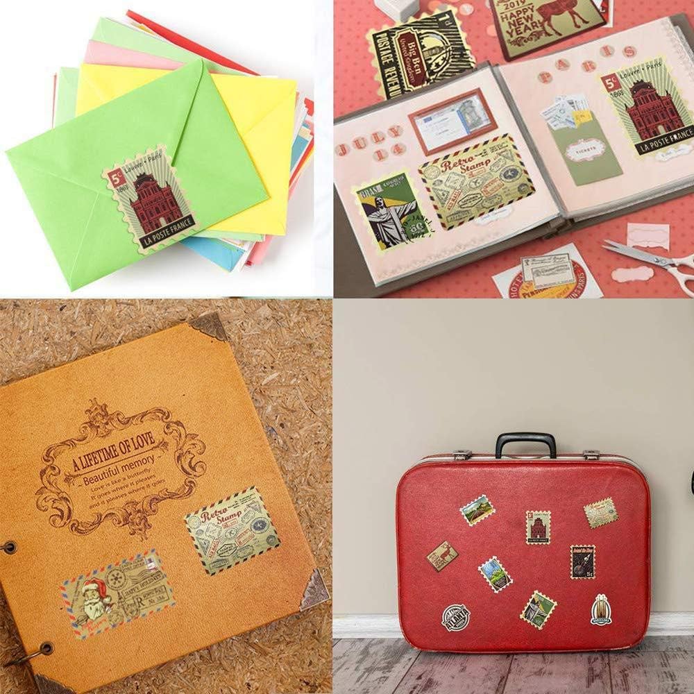 Vinyl Vintage Stamp Stickers Retro Travel Stickers 50 Pcs Suitcase Sticker Pack Decals for Suitcase Laptop Car Luggage Water Bottle