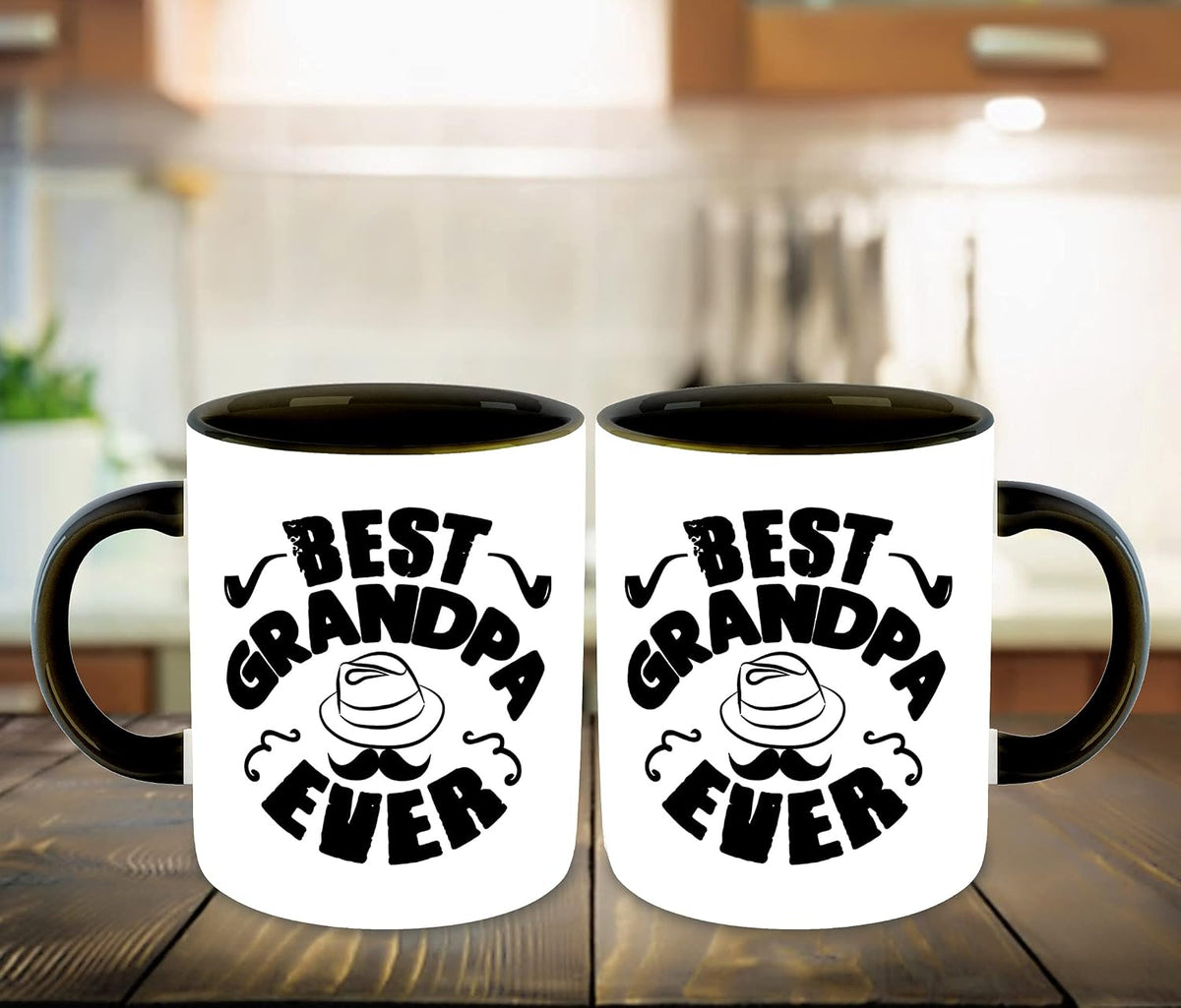DecorVecor Grandfather Inspired Printed Designer Black Inner Color Ceramic Coffee Mug with Coaster (Grandpa, Grandparent, Gift for Grandfather, Birthday Gift, Best Gift) Multi- 8
