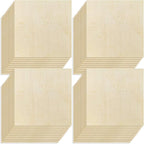 OWLKELA 20 Pcs Basswood Sheets Unfinished Wood Board, Rectangle Blank Wooden, Wooden Cutouts for Crafts, Great for Wood Burning and Laser Projects, Arts and Crafts, Wood Engraving,10x10cm