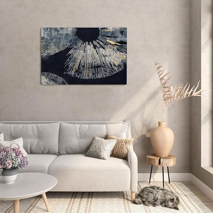 A watercolor abstract gold-themed canvas print wall art piece, 60 x 40 cm