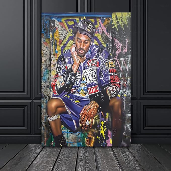 Aimery EXPOTE Kobe Bryant Poster Canvas Wall Art Print Mamba Mentality Inspirational, Basketball Player Sports Home Motivational Artwork For Home,Office,Gym Wall Decor 16X24Inch - No Framed