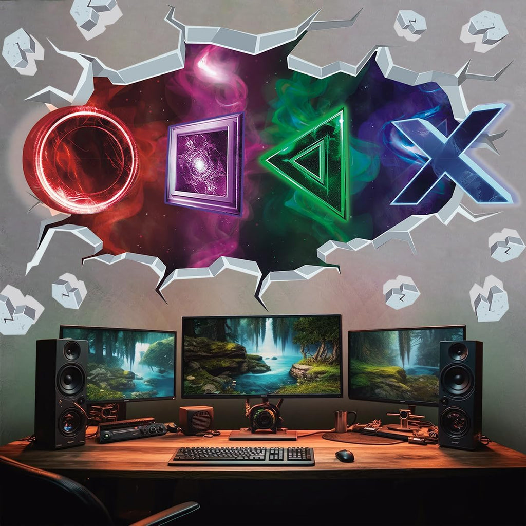 TOARTi 3D Gamer Wall Stickers Gaming Wall Sticker for Boys Bedroom Xbox Playroom Wall Stickers for Teens Video Game Wall Decals for Kids Bedroom Accessories Nursery Decoration Gift