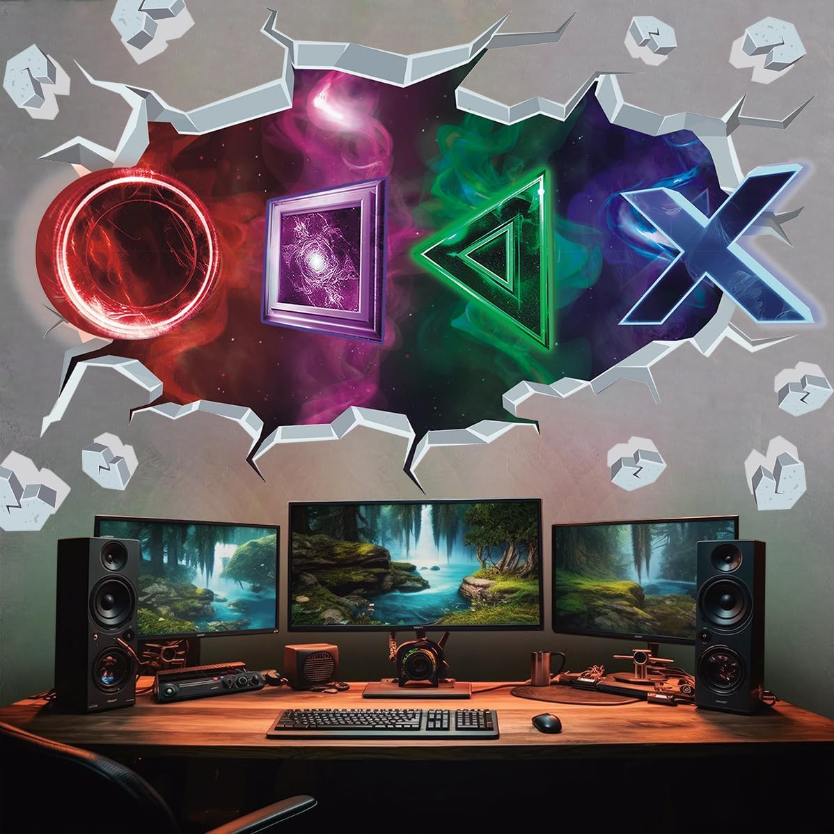 TOARTi 3D Gamer Wall Stickers Gaming Wall Sticker for Boys Bedroom Xbox Playroom Wall Stickers for Teens Video Game Wall Decals for Kids Bedroom Accessories Nursery Decoration Gift
