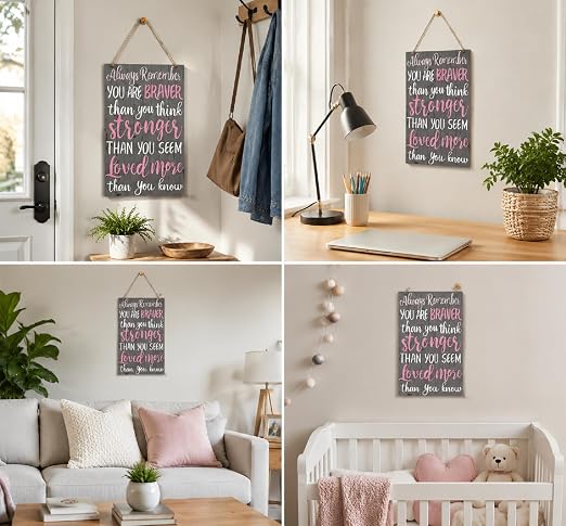 Positive Sign Farmhouse You are Amazing Wooden Hanging Sign Rustic Retro Wall Art Decor Home Office Decoration 12 x 6 Inches