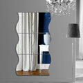 DIY Mirror 3D Three-dimensional Walpaper Wave Combination Wall Sticker Background Wall Decoration Mirror Sticker Environmentally Friendly Removable Home Decor Stickers