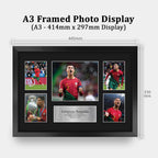HWC Trading Cristiano Ronaldo Portugal Printed Memorabilia Signed Autograph Photograph Display for Football Fans and Supporters - A3 Framed