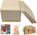 OWLKELA 40pcs 10x10x0.2cm Basswood Sheets Unfinished Wood Board, Rectangle Blank Wooden, Wooden Cutouts for Crafts, Great for Wood Burning and Laser Projects, Arts and Crafts, Wood Engraving