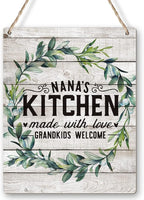 Yuzi-n Funny Nana's Kitchen Quotes Poster Wood Hanging Plaque Wall Art Retro Fun Quotes Wooden Sign Decorative for Home Decor Gifts for Women Men Friends
