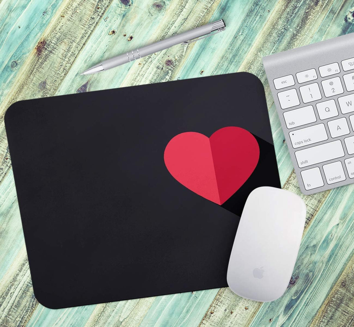 Loud Universe Love Heart Valentine Rectangular Thick Flexible Mouse Pad
