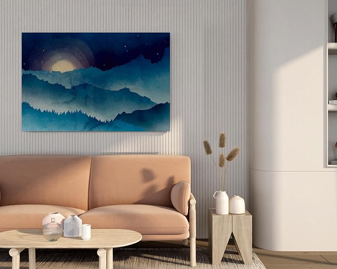 Watercolor Printed Canvas Wall Art - 60 x 40 cm, Blue