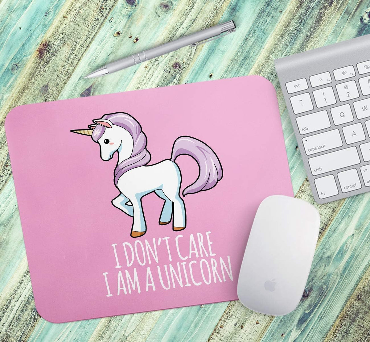 Loud Universe Unicorn I Don't Care Pretty Rectangular Thick Flexible Mouse Pad