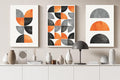 simple yet innovative abstract canvas print wall art set, 60 x 40 cm, orange