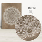 SUMGAR Mandala Wall Art Boho Coffee Pictures Brown Indian Bohemian Art Prints for Walls Floral Canvas Painting Flower Artwork for Bedroom Bathroom Living Room Yoga Room 30x40cm Set of 3