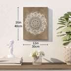 SUMGAR Mandala Wall Art Boho Coffee Pictures Brown Indian Bohemian Art Prints for Walls Floral Canvas Painting Flower Artwork for Bedroom Bathroom Living Room Yoga Room 30x40cm Set of 3
