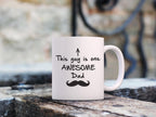 Best Dad Gifts - Funny Coffee Mug - One Awesome Dad - Father's Day Gifts for Dad, Men - Unique Gift Ideas for Him from Daughter, Son, Wife - Cool Birthday Present for Husband - Fun Novelty Cup (White)