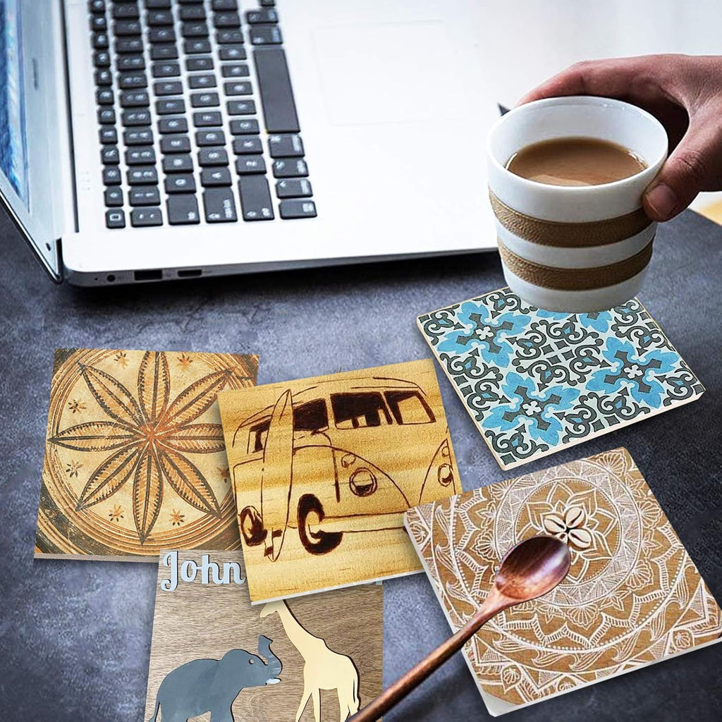OWLKELA 40pcs 10x10x0.2cm Basswood Sheets Unfinished Wood Board, Rectangle Blank Wooden, Wooden Cutouts for Crafts, Great for Wood Burning and Laser Projects, Arts and Crafts, Wood Engraving