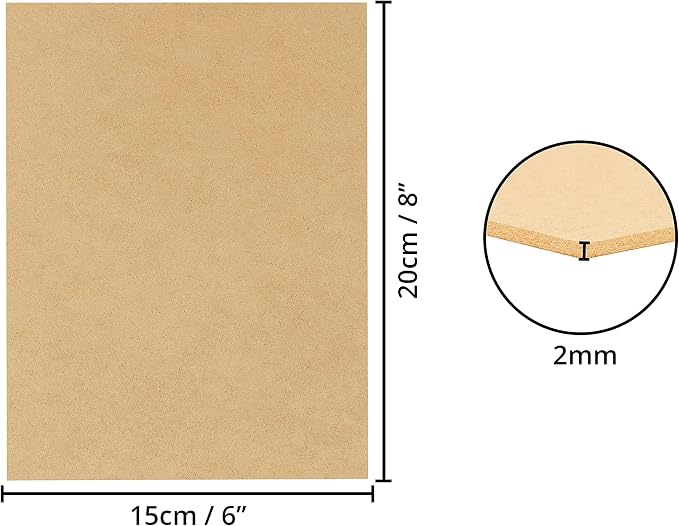 Belle Vous 2mm MDF Wood Sheets (30 Pack) - 15 x 20cm / 6 x 8 Inches - Unfinished Wood DIY Craft Project Board - Perfect for Laser Cutting, Painting, Modelling, Engraving, Fretwork & Pyrography