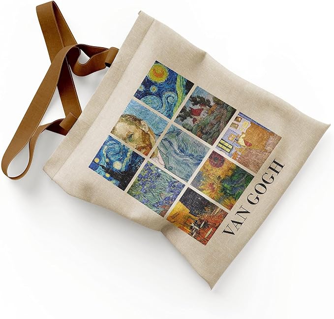 Hayyah T26 Canvas Tote Bag With Zipper And one Pockets (Van Gogh