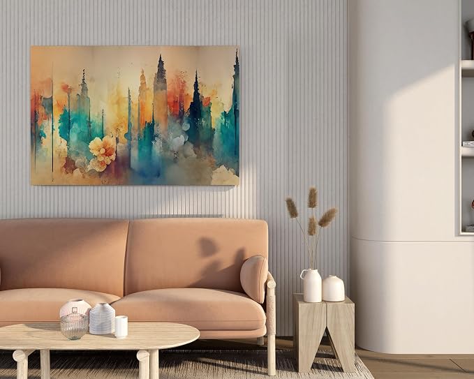 Abstract 3D canvas print, 60x40cm, Beige