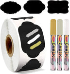 Premify 300 Chalkboard Labels with White Gold & Silver Erasable Chalk Markers, Pantry & Storage Stickers for Jars, Kitchen Labels, Mason, Spice, Glass, Cups, Containers, Laundry Room, Office Organizer