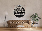 Wooden art panel with a decorative deer design for wall hanging , measuring 80cm x 80cm