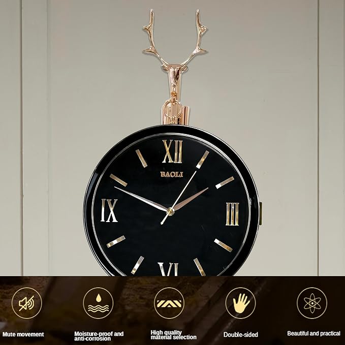 Sapphire Wood Wall Clock - Modern (Black), 2724737357128