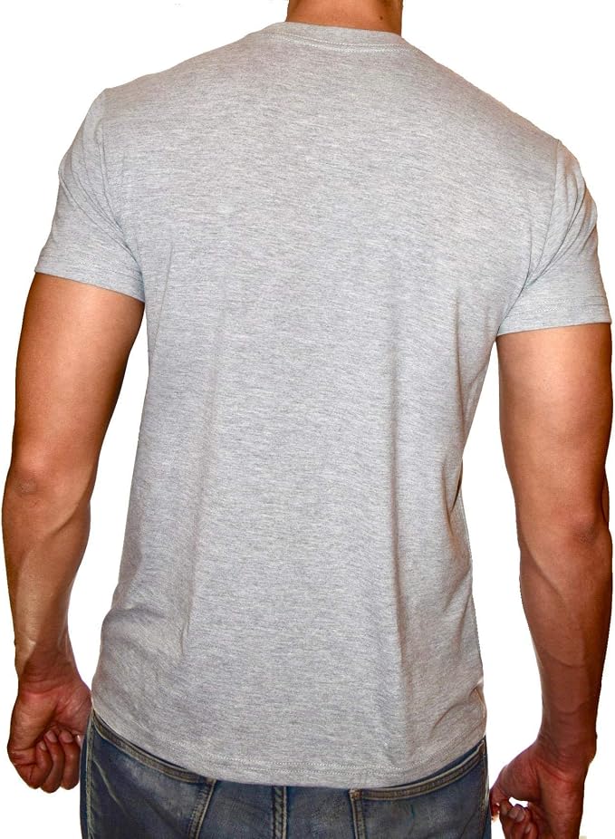 PHOENIX Grey Round Neck T-Shirt For Men