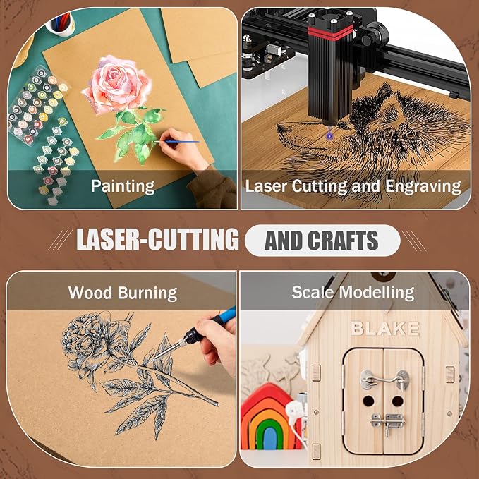 12 Pack MDF Wood Board 12x19x1/8 Inch-3 mm Thick Unfinished Medium Density Fiberboard Wood Art Canvas Boards Wooden Blocks Chipboard Panels for DIY Craft, Laser Projects, Wood Burning, Engraving