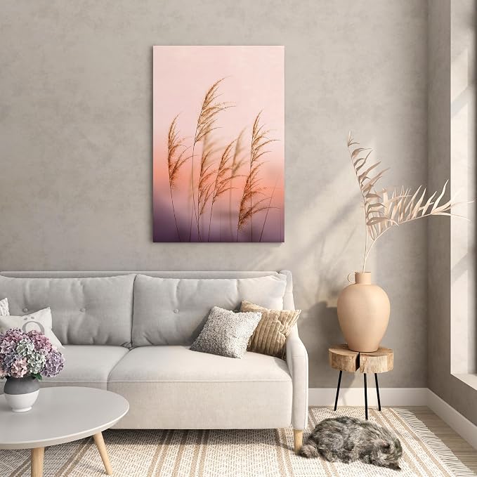 Visokaya Trava Canvas Print Wall Art, 60 x 40 cm, Pink