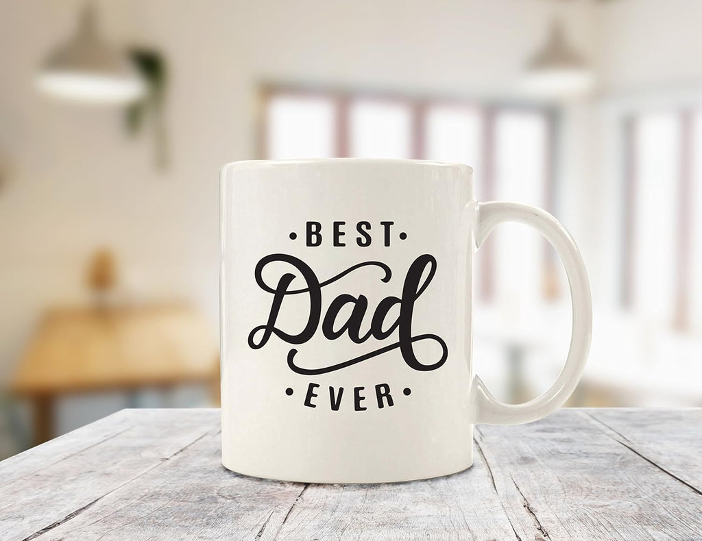 Best Dad Ever Coffee Mug - Birthday Gifts for Dad, Men, Husband - Unique Dads Gifts from Daughter, Son, Wife, Kids - Cool Bday Present Ideas for Father, Guys, Him - Novelty Dad's Mug, Fun Cup