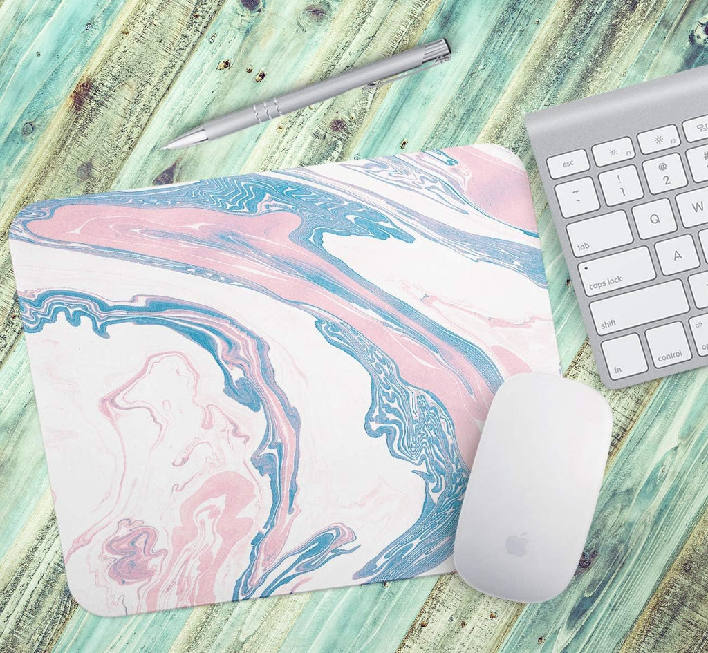 Loud Universe Liquid Marble Rectangular Mouse Pad, Pink/Blue - 9.25 x 7.6 inch