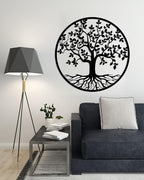 Wooden wall art panel with a Tree of Life design, measuring 80cm x 80cm