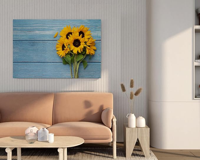 Sunflower print canvas wall art 60 x 40 cm