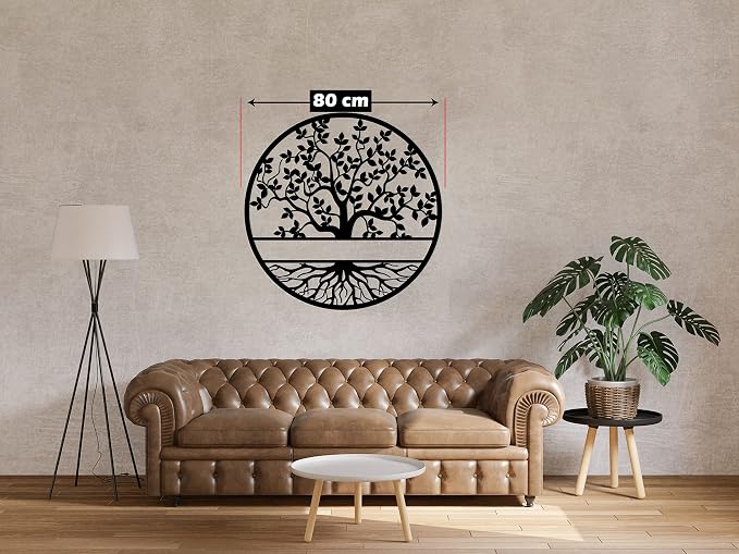 Wooden wall art panel with a Tree of Life design , measuring 80cm x 80cm