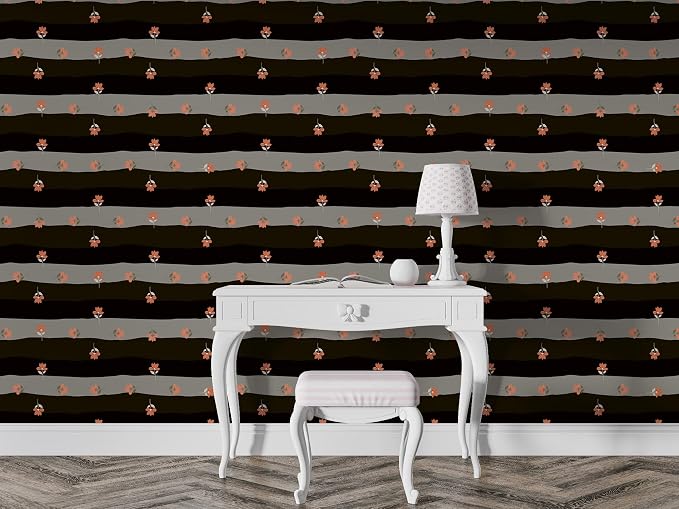 Elegant seamless floral fabric wallpaper with an abstract background, covering an area of up to 4.2m x 3m, with adhesive and smoothing tool