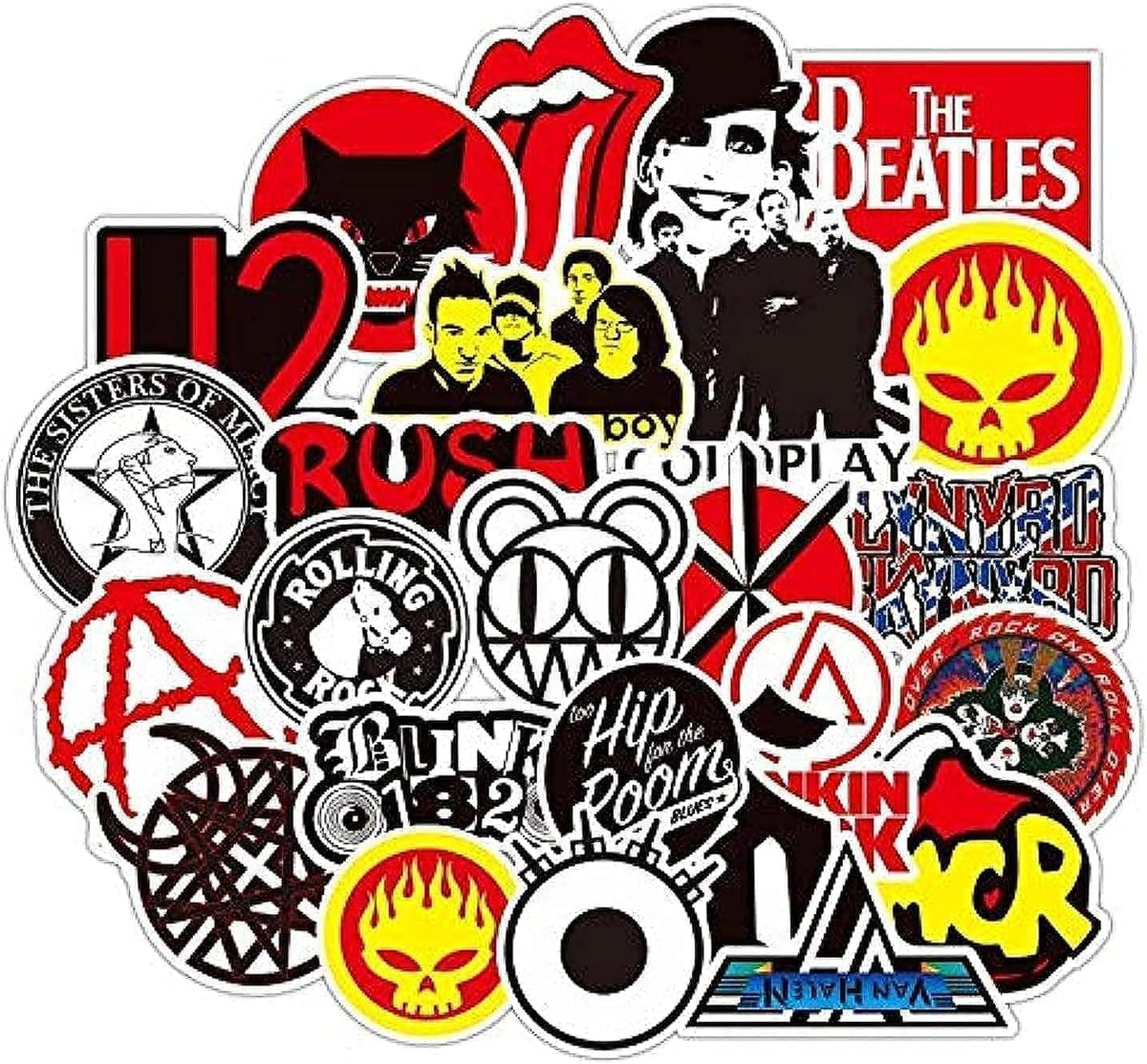 50 Pieces DIY Stickers Cartoon Rock Music Sticker Snowboard Car Styling Luggage Fridge Laptop Toy Vinyl Decal Home Decor Cool Stickers