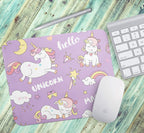 Loud Universe Unicorn Pattern Rectangular Thick Flexible Mouse Pad - Purple