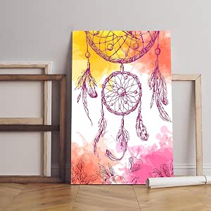 Dreamcatcher Printed Canvas Wall Art, 60x40cm, Pink