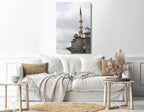 Canvas Wall Art with Tower and Cloud Print, 60 x 40 cm, Gray
