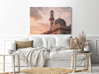 Canvas wall art with an Islamic mosque print, 60x40 cm, brown