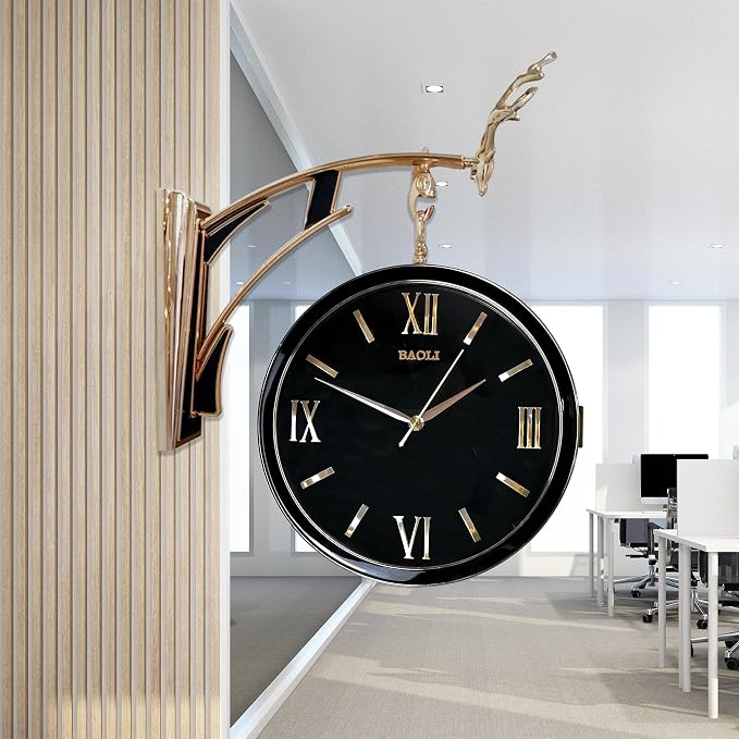 Sapphire Wood Wall Clock - Modern (Black), 2724737357128