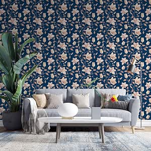 Golden lily pattern fabric wallpaper covering an area of up to 4.2 x 3 meters, with adhesive/welding and smoothing tool