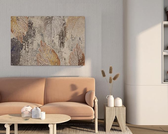 canvas print wall art with a gold leaf print, 60 x 40 cm.