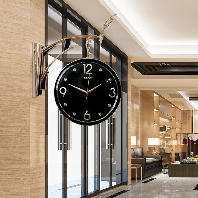 Sapphire Wood Wall Clock - Modern (Black), 2724737357128